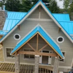 Standing seam metal roof on front gable of home in Lake Lorelei Ohio