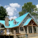 Standing seam metal roof installation on custom home in Lake Lorelei Ohio