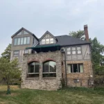New asphalt shingle roof on stone and stucco home in Hyde Park Ohio