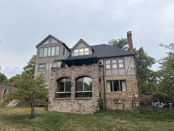 New asphalt shingle roof on stone and stucco home in Hyde Park Ohio