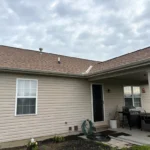 Rear view of residential roof replacement Harrison Indiana