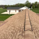 Roof ridge detail on residential roof replacement Harrison Indiana