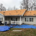 Roof tear off process during roof replacement in Cincinnati Ohio