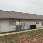 Completed rear view of roof replacement in Georgetown OH with Owens Corning Duration shingles.