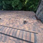 Chimney flashing detail during a roof replacement in Mason, OH