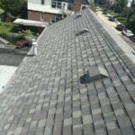 Completed Pleasant Ridge roof replacement at the Hamilton County Democratic Headquarters featuring CertainTeed Landmark PRO Driftwood shingles.