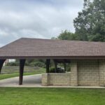 New asphalt shingle roof on Union Township Civic Center Amphitheater in Batavia Ohio