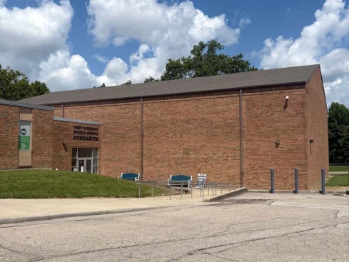 West Clermont School gymnasium in Batavia Ohio with completed roof replacement by TruCraft Roofing